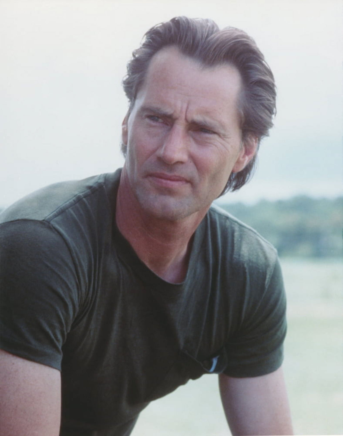 Portrait photo print of Sam Shepard in a black shirt