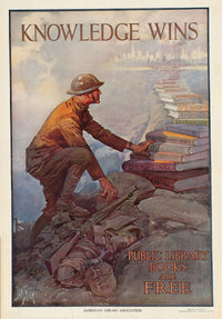 Knowledge Wins 1918 poster print by Dan Smith, available in multiple sizes.