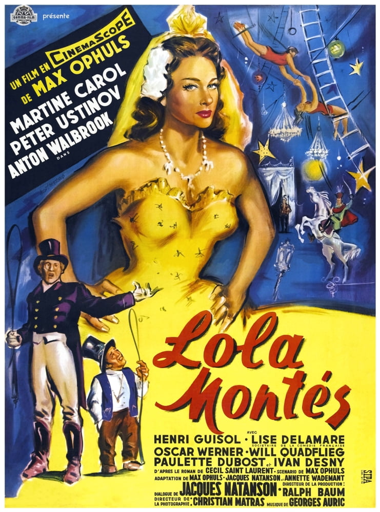 Sins of Lola Montes Movie Masterprint Poster featuring Martine Carol, 1955, 11x17 size.