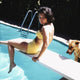 Dawn Wells on a diving board photo print in multiple sizes.