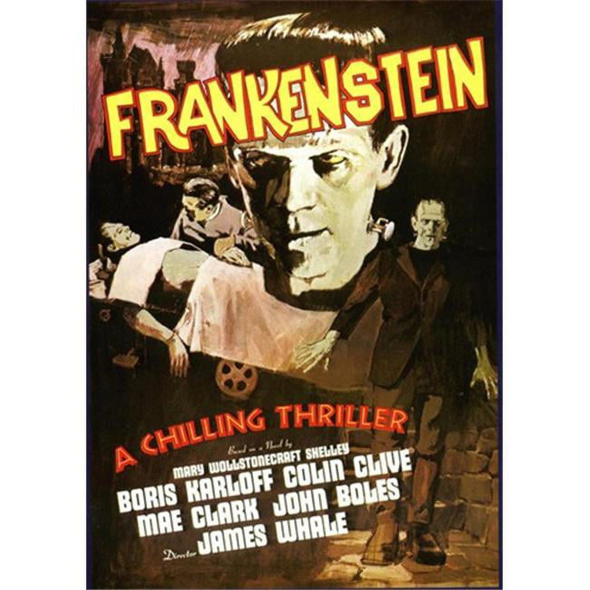 Frankenstein Movie Poster 11x17 print showcasing classic horror film art.