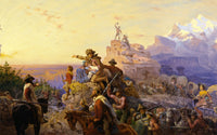 Westward the Course of Empire Takes Its Way mural study poster print by Emanuel Gottlieb Leutze.