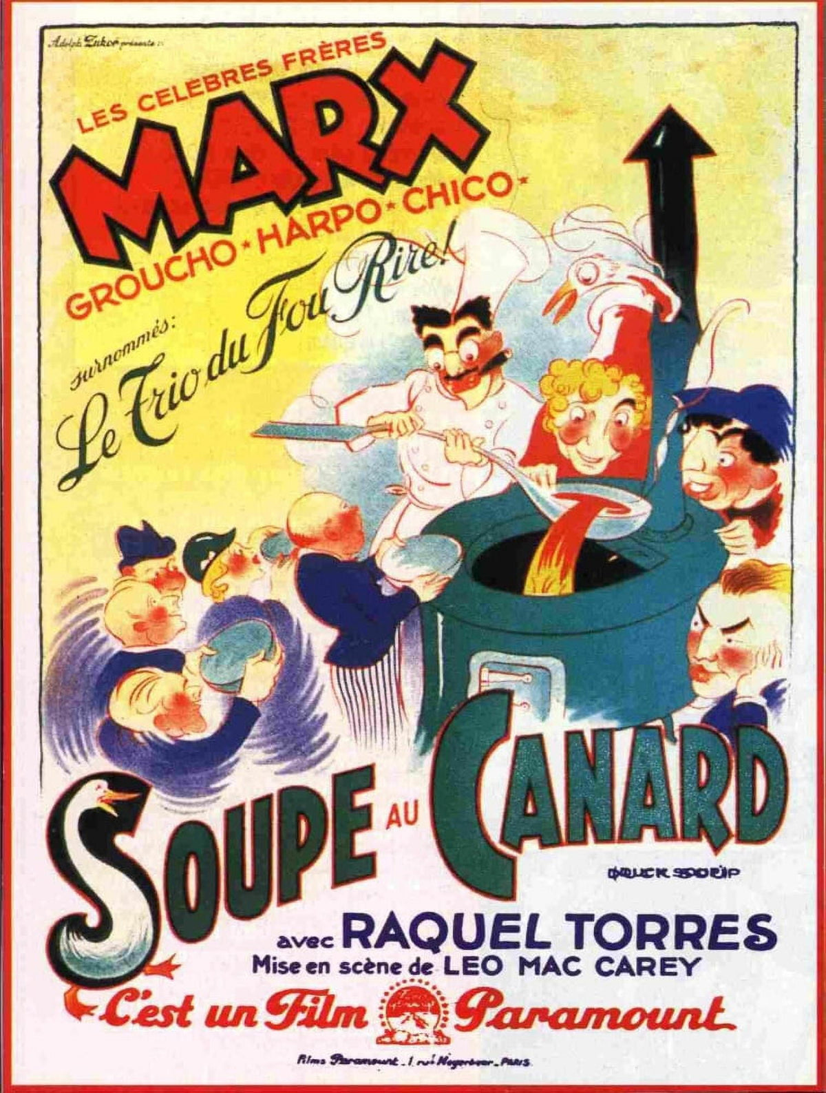 Duck Soup movie poster print featuring Groucho, Harpo, Chico, and Zeppo Marx from the 1933 classic film.