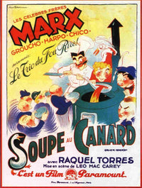 Duck Soup movie poster print featuring Groucho, Harpo, Chico, and Zeppo Marx from the 1933 classic film.