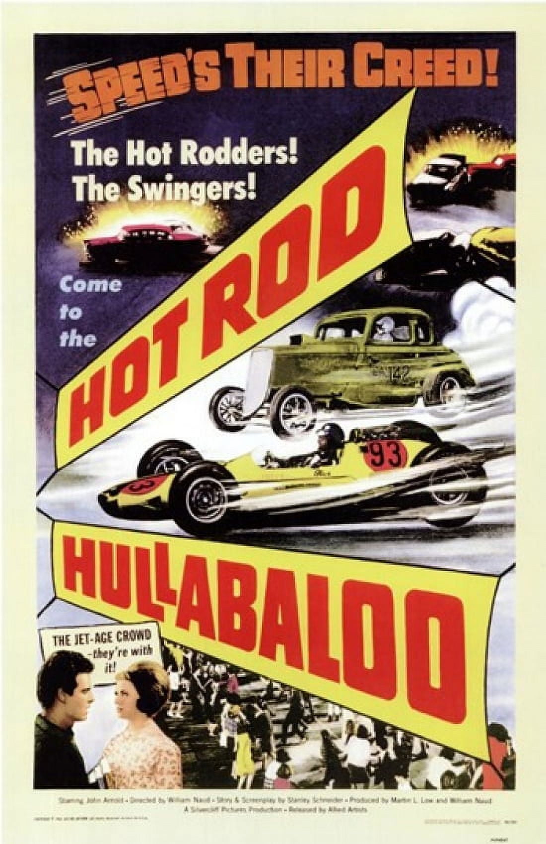 Hot Rod Hullabaloo Movie Poster 11x17 print featuring retro car culture.