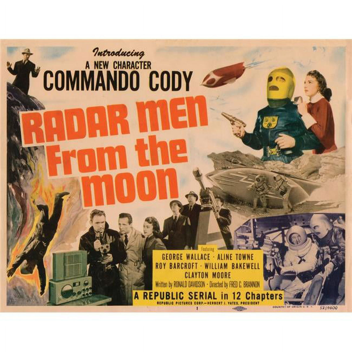 Radar Men From The Moon lobby card print featuring George Wallace and Aline Towne.