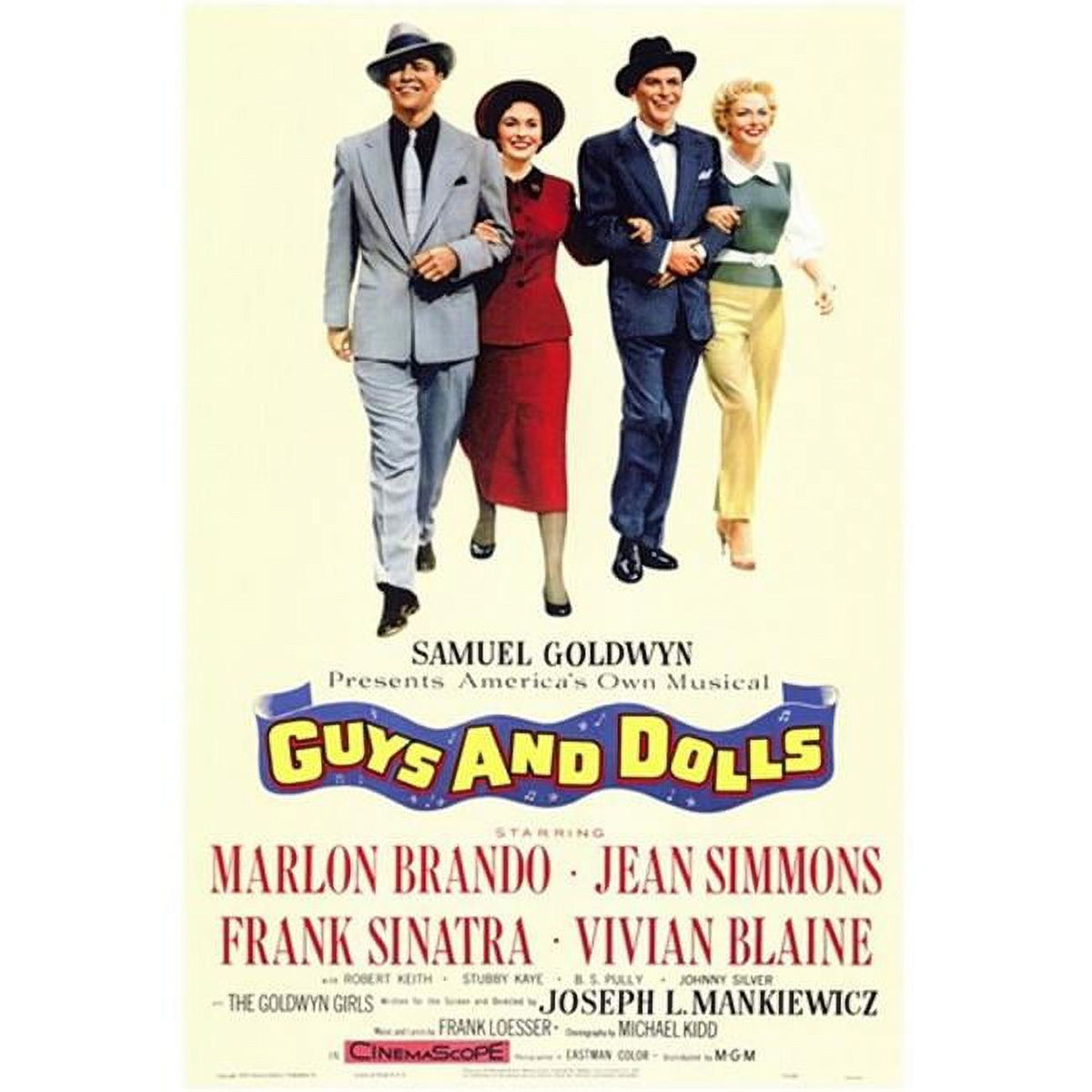 Guys and Dolls Movie Poster 11x17 print featuring Broadway musical artwork