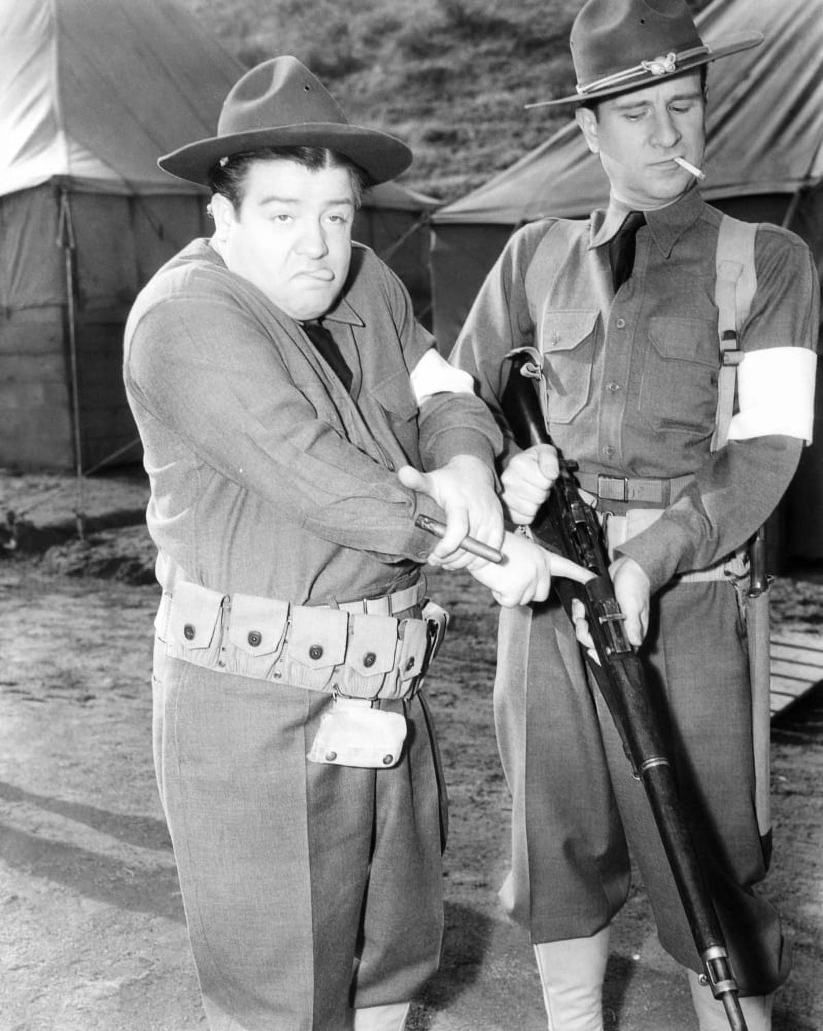 Buck Privates movie poster print featuring Lou Costello and Bud Abbott from 1941
