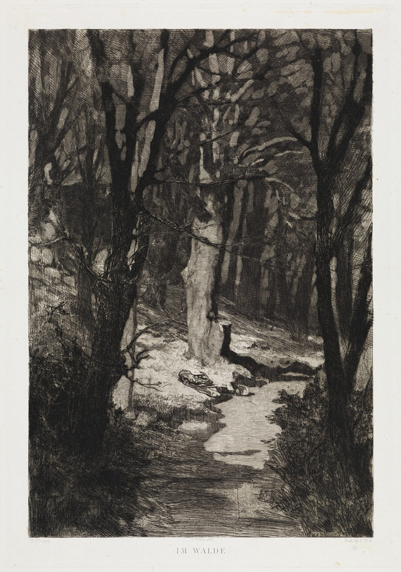 Im Walde (Dramen Opus IX Blatt 6) Poster Print by Max Klinger, 1883, available in various sizes
