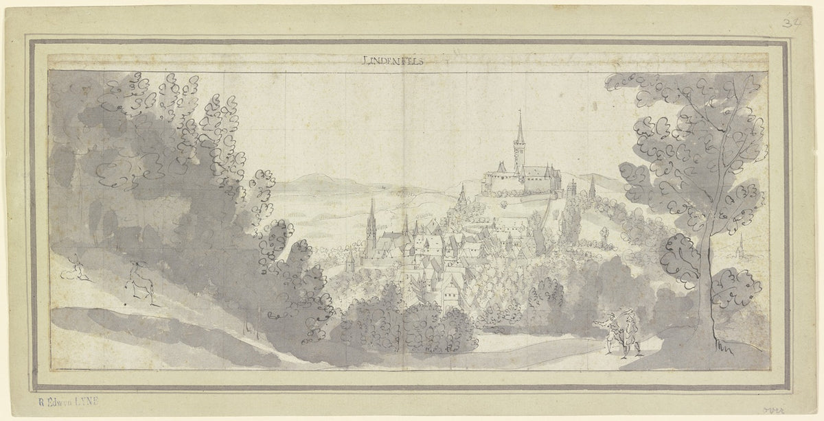 Lindenfels Castle and Town View Art Print by Matthäus Merian the Elder