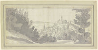 Lindenfels Castle and Town View Art Print by Matthäus Merian the Elder