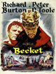 Becket movie poster print featuring Richard Burton and Peter O'Toole, 1964 film, 11x17 size.