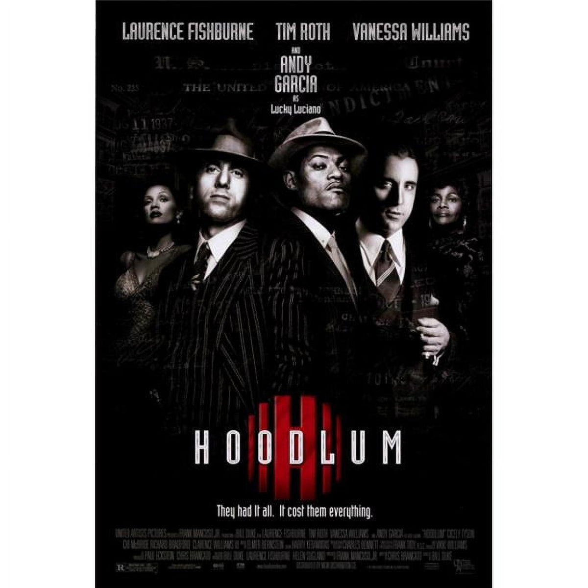 Hoodlum Movie Poster Print 27x40 featuring classic gangster film art.