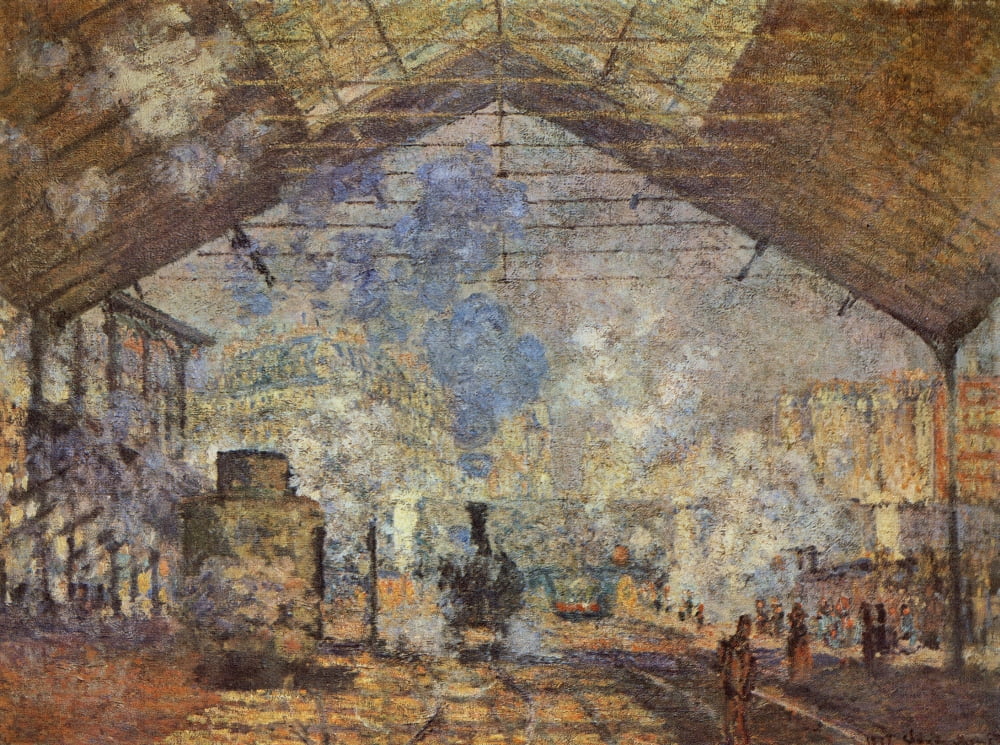 La Gare St. Lazare art print by Claude Monet, 8x10.