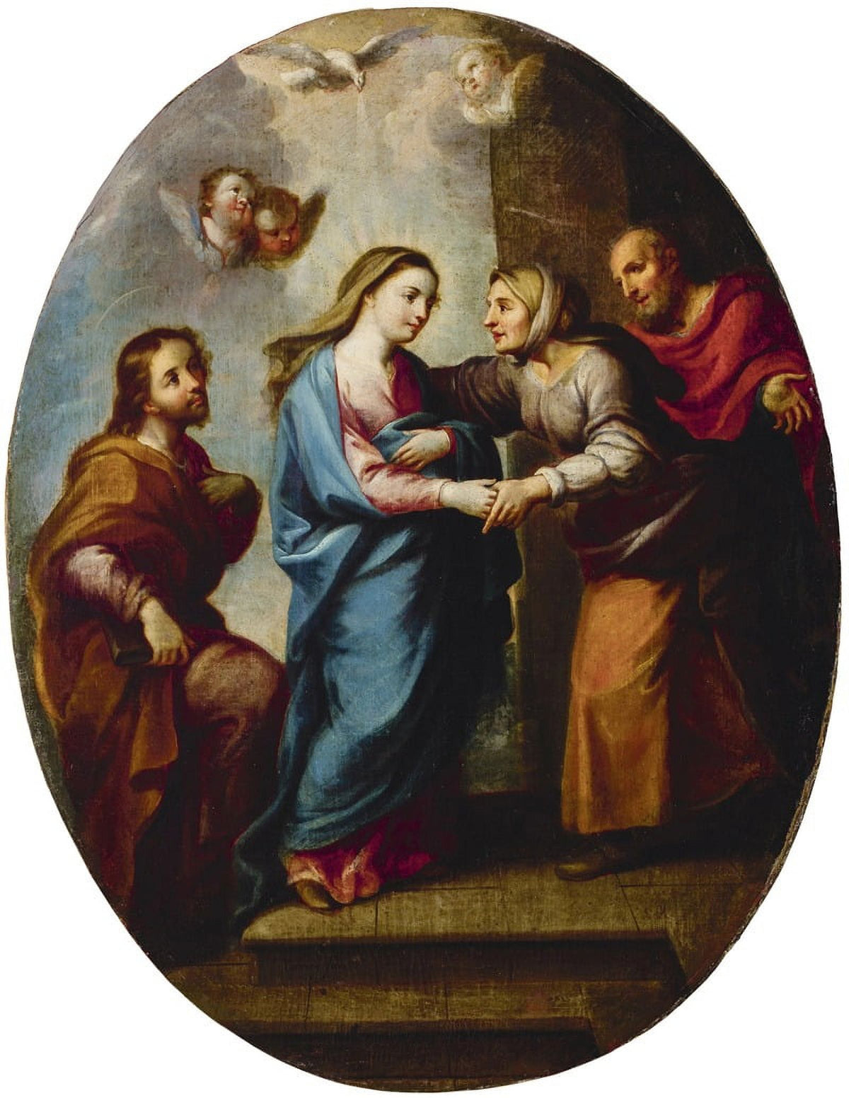 La Visitación de la Virgen María art print by Miguel Cabrera