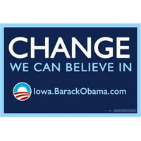 Barack Obama Change Iowa Campaign Poster - 17x11