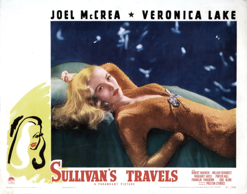 Sullivan's Travels Movie Masterprint Poster featuring Veronica Lake, 1941.