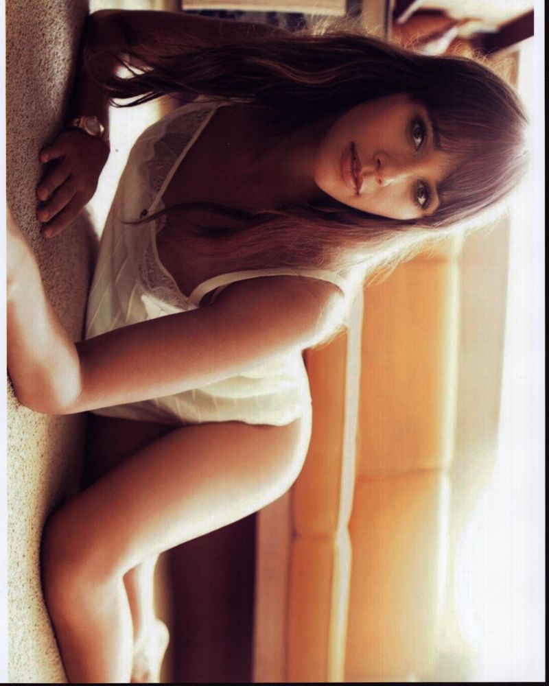 Rashida Jones laying on floor in lingerie photo print
