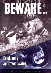 Beware Drink Only Approved Water Vintage Poster Print from 1944