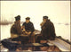Boatmen of Barcelona art print by Dionisio Baixeras y Verdaguer, featuring coastal life.