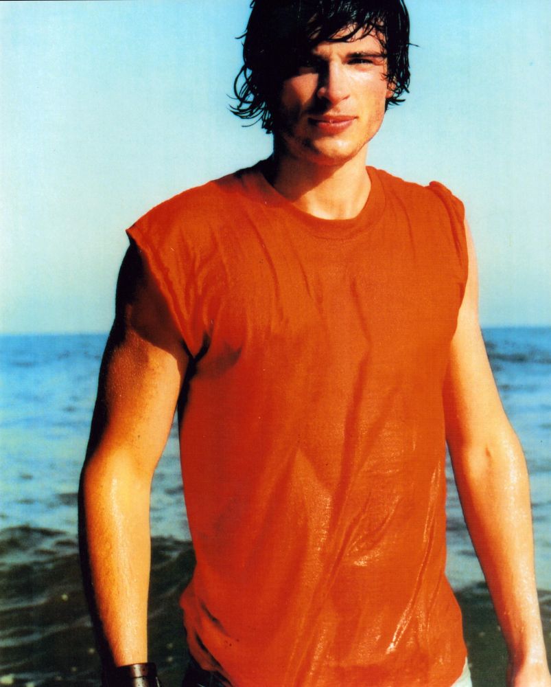 Tom Welling Ocean Photo Print in Orange Shirt