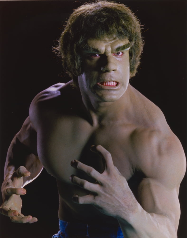 Lou Ferrigno as Hulk photo print with black background