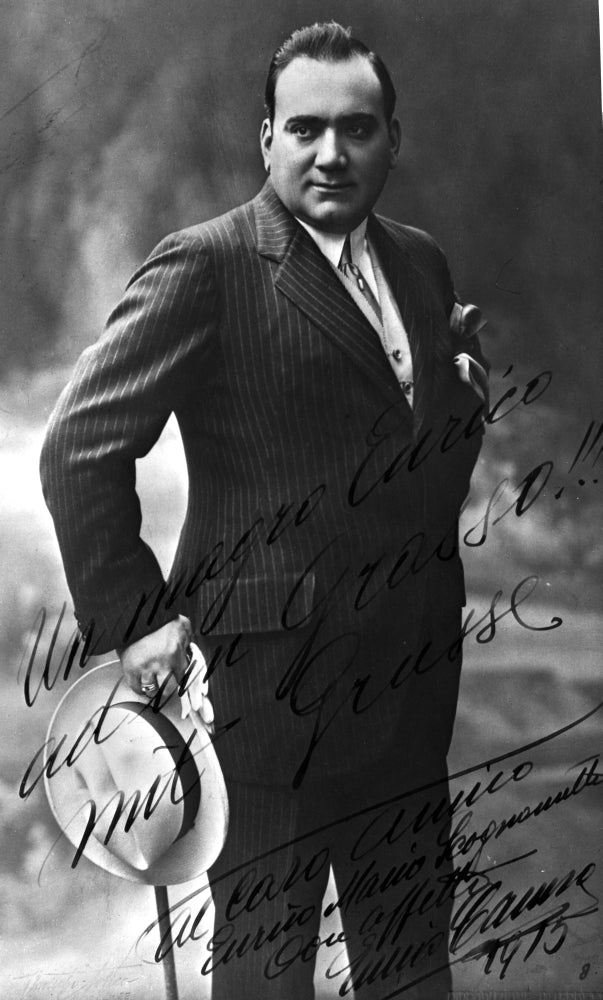 Signed Enrico Caruso Photo Print showcasing the legendary opera singer.