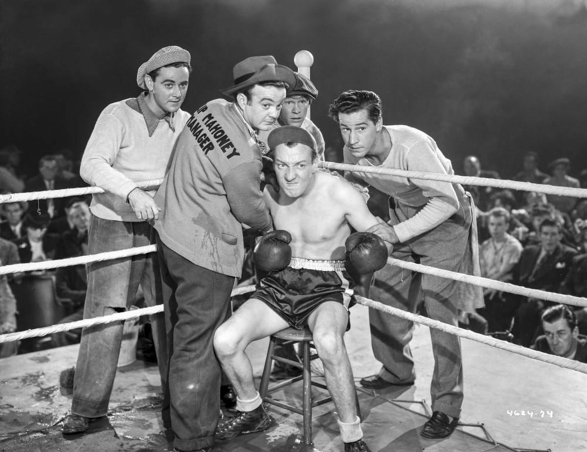 Dead End Kids boxing ring photo print, vintage film art.