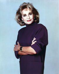 Barbara Walters portrait photo print in violet dress