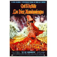 The Ten Commandments movie poster featuring Charlton Heston, 1956.
