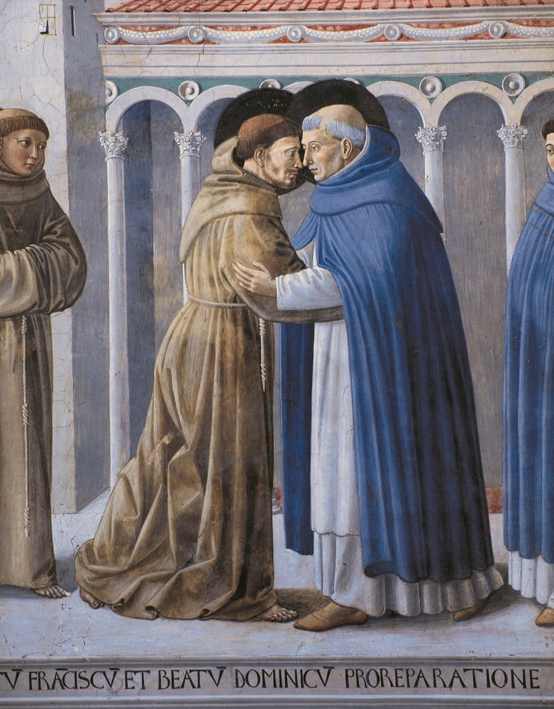 Scenes from the Life Meeting Francis and St Dominic Poster Print