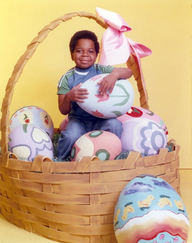 Gary Coleman seated photo print with yellow background
