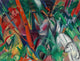 In the Rain artwork print by Franz Marc showcasing vibrant colors and nature's beauty.