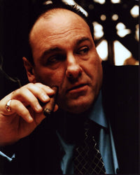 James Gandolfini smoking cigar on set of The Sopranos photo print