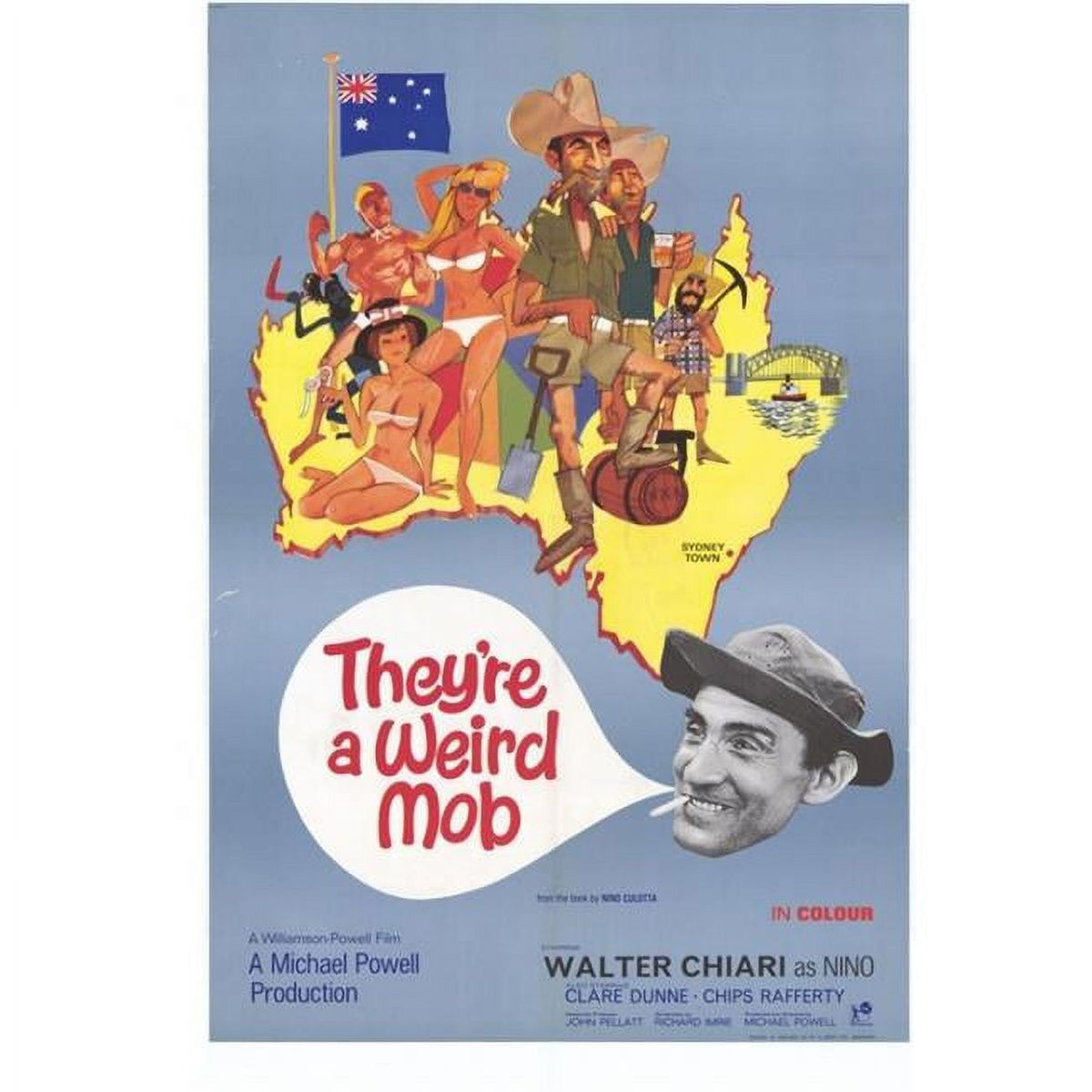 'They're a Weird Mob' movie poster print featuring classic film artwork.