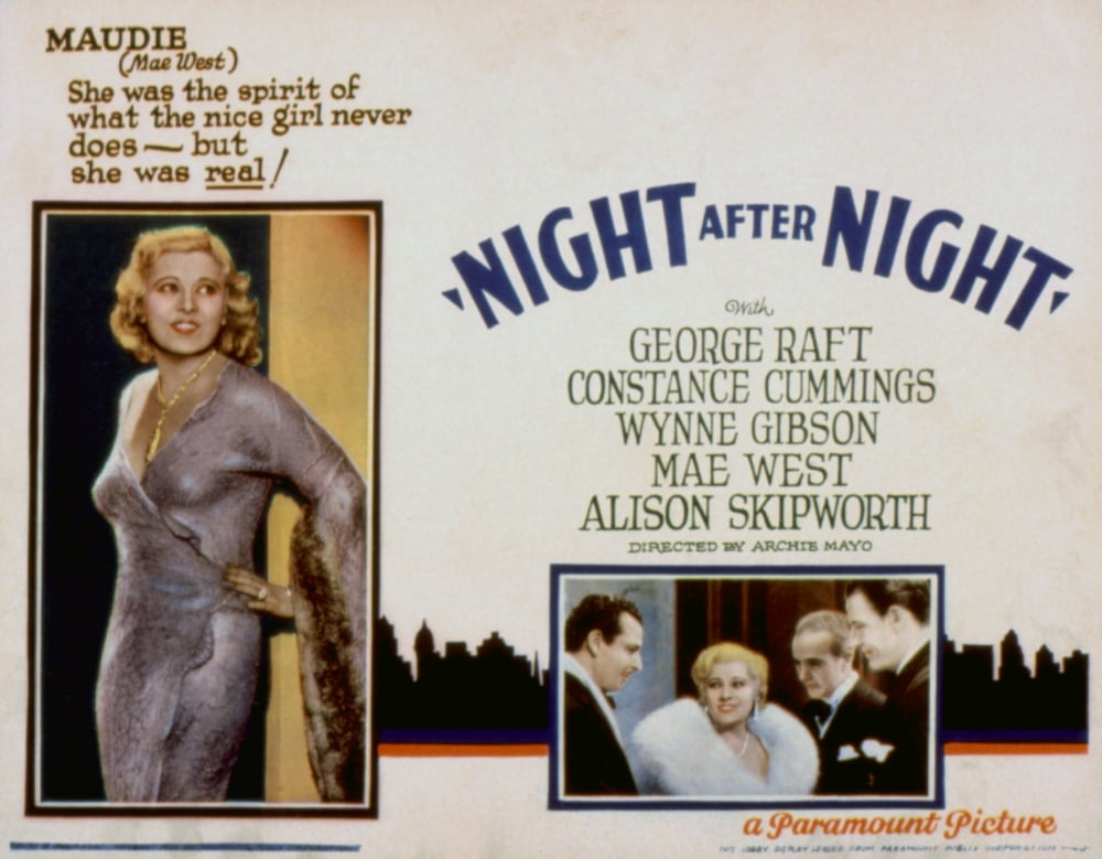 Mae West Night Movie Masterprint Poster from 1932, 14x11