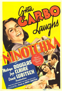 Ninotchka movie poster print featuring Greta Garbo and Melvyn Douglas from 1939.