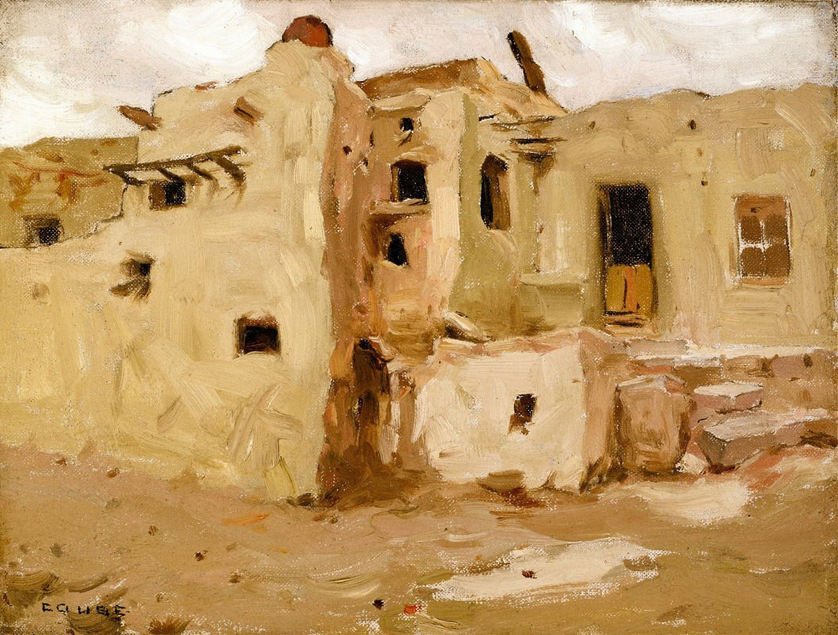 Walpi Pueblo art print by Eanger Irving Couse showcasing Native American culture.