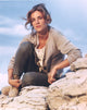 Jessica Steen sitting pose portrait photo print in gray sweater.