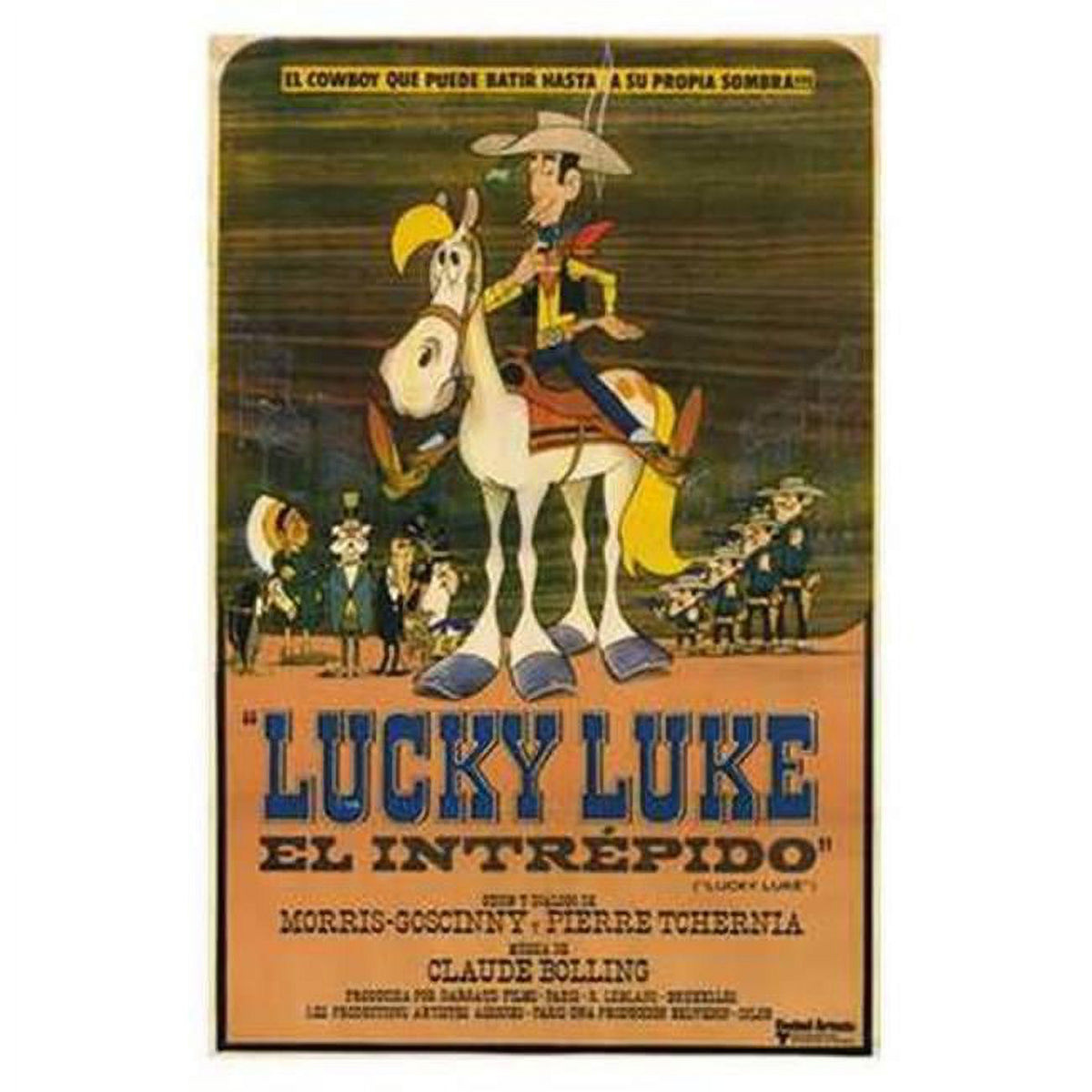 Lucky Luke Movie Poster - 11x17 Print featuring vibrant colors and classic Wild West theme.
