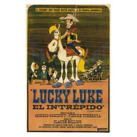 Lucky Luke Movie Poster - 11x17 Print featuring vibrant colors and classic Wild West theme.