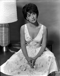 Suzanne Pleshette wearing a printed dress photo print