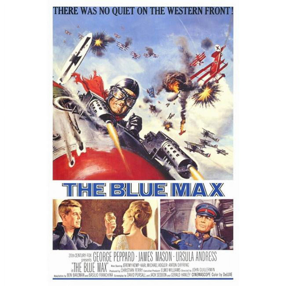 The Blue Max movie poster print featuring aerial dogfights