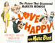 Love Happy movie poster featuring Marilyn Monroe and the Marx Brothers.