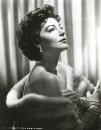 Ava Gardner vintage photo print in a furry cloth outfit.