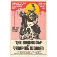 Werewolf vs. the Vampire Women movie poster print in vibrant colors.