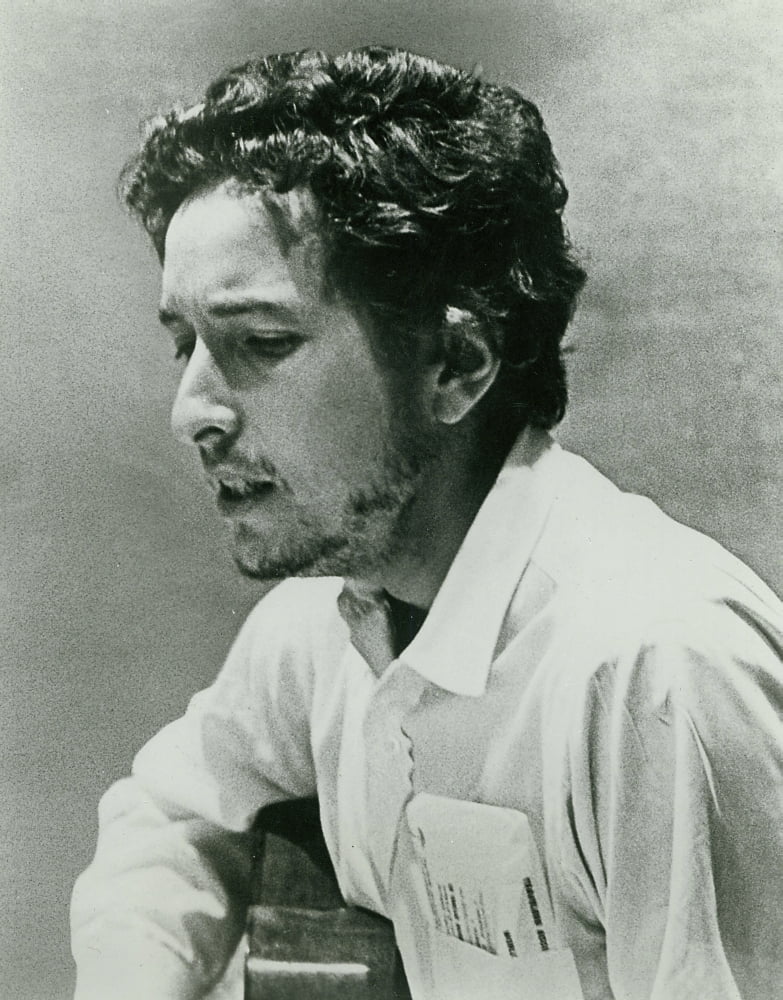 Bob Dylan iconic photo print available in multiple sizes.