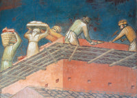 Fresco print of 'The Effects of Good Government in the City' by Ambrogio Lorenzetti, 14th-century artwork