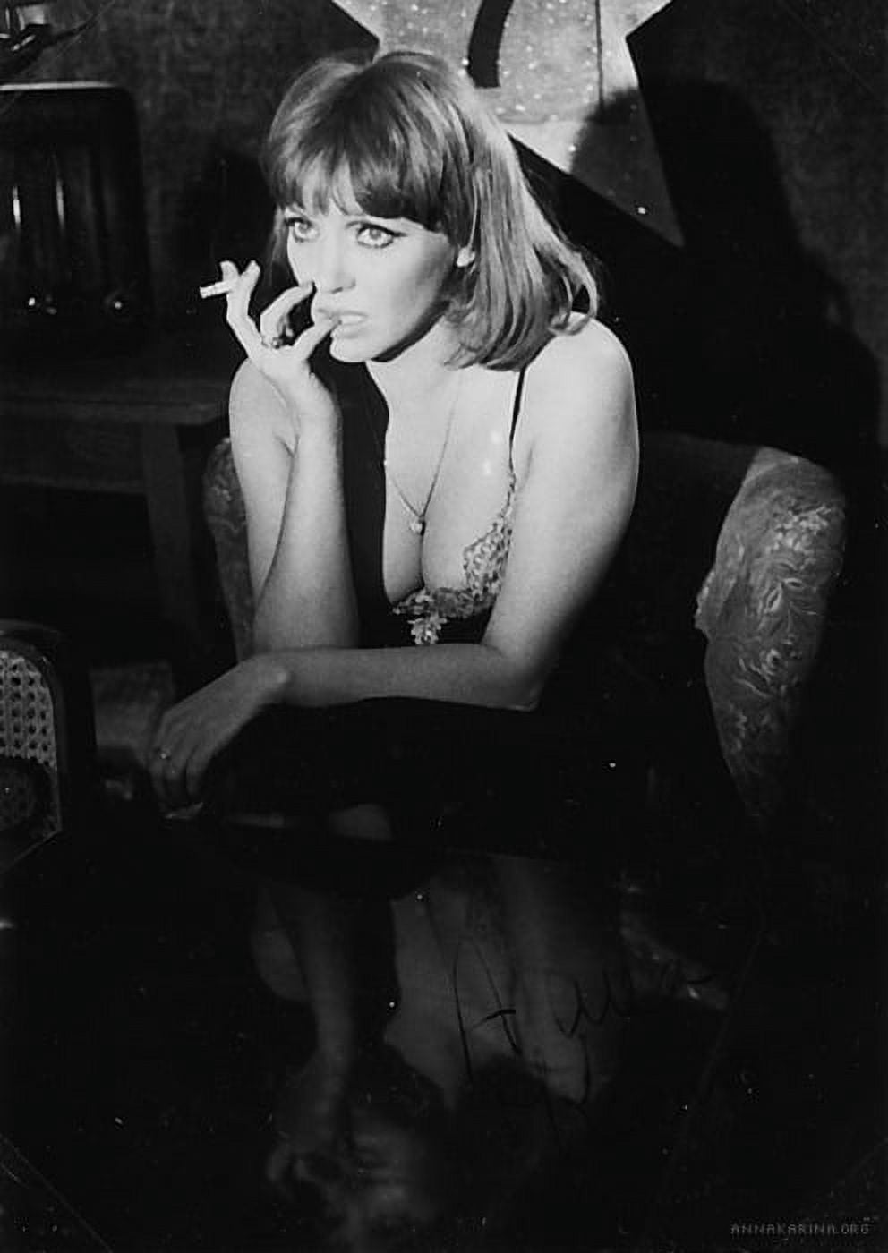 Anna Karina Smoking Photo Print showcasing elegance and charm.