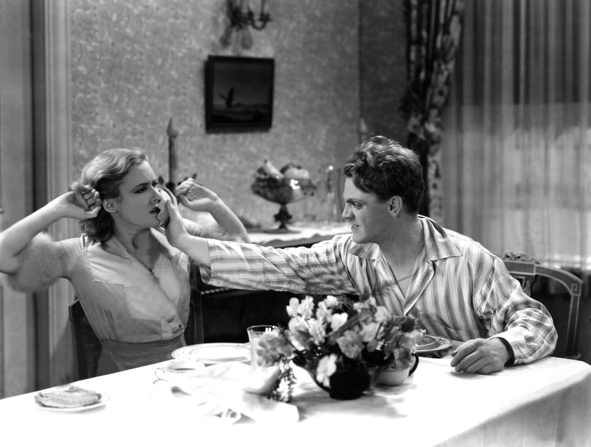 The Public Enemy Grapefruit Fight Photo Print featuring James Cagney and Mae Clarke